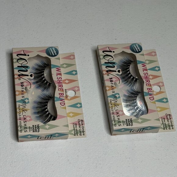 Ioni Wilshire Blvd Blue Ombré Cluster Long Lashes – 2 Pack Faux Mink - Picture 4 of 5